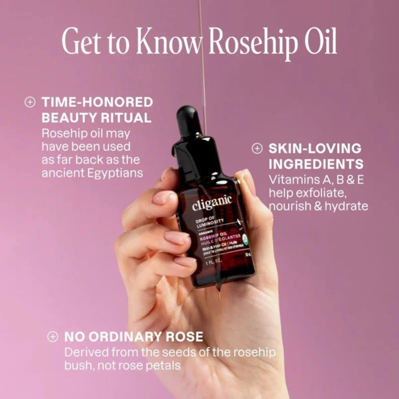 Cliganic Aceite De Rosa Mosqueta Orgánico, 1 Fl. Oz (30