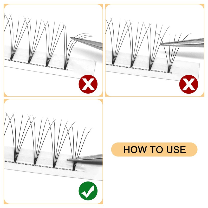 QUEWEL Premade Lash Fans, 5D Premade Fans Eyelash Extensions 0.10mm