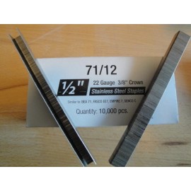 EZE Stainless Steel Upholstery Staples 71 Series 3/8" Crown 1/2" Leg Outdoor Boat