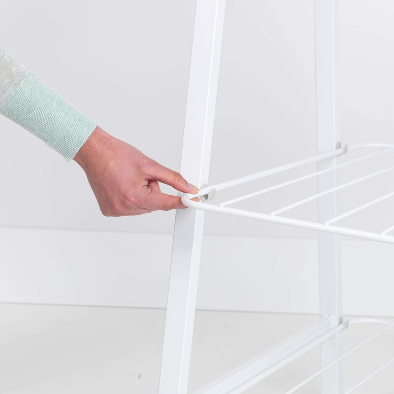 Brabantia Linn Clothes Rail with Shelves, Large, White,118265