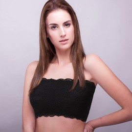 Geyoga 6 Pieces Floral Lace Bralette Bandeau Bra for Women Girl Seamless Tube Top Bandeau Strapless Bras Stretchy Bra (as1, Alpha, xx_l, Regular, Regular)