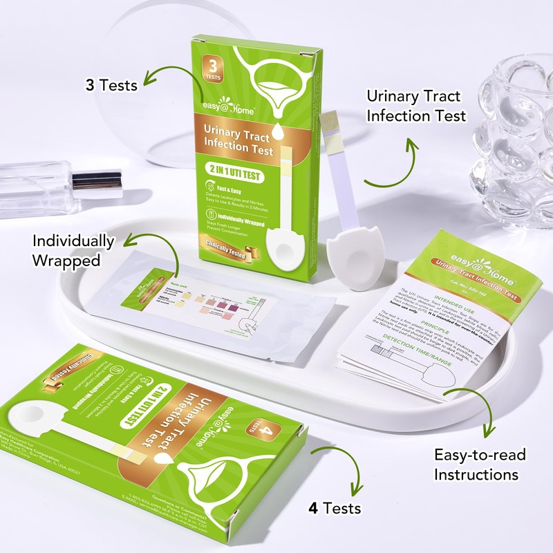 Easy@Home Urinary Tract Infection Test Strips - 3 Pack UTI