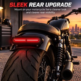 60 LED Motorcycle Tail Light for Rear Lighting – 3-in-1 Brake, DRL & Sequential Turn Signal for Cafe Racers
