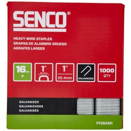 SENCO P13BABR 1" 16 Gauge 1" Crown Heavy Wire Staples, Galvanized Finish 1,000 Count Pack
