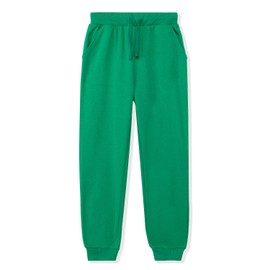 Kid Nation Kids Sweatpants Unisex Soft Brushed Fleece Casual Pull On Jogger with Pockets for Boys or Girls Size 8 10 Green 01