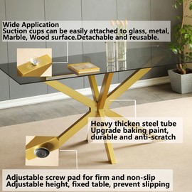 30 Inch Modern Table Base Gold, Metal Dinning Table Legs with Suction Cups, Heavy Duty Desk Base for Marble,Glass,Wood Top, Set of 4 Furniture Legs for Home,Kitchen,DIY Bench Legs Coffee Table (Gold)