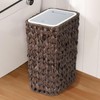 Trash Can with Lid, 2.6 Gallon Small Rattan Trash Can