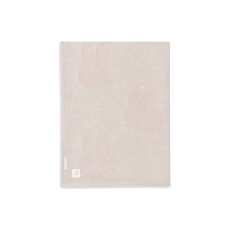 Jollein 517-511-67088 Babydecke Strick mit Fleece - Miffy Nougat (75x100