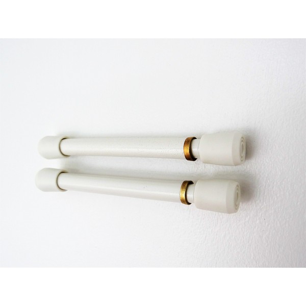 7/16-INCH ROUND TENSION SPRING RODS 5" TO 6.5" ADJUSTABLE WIDTH-WHITE
