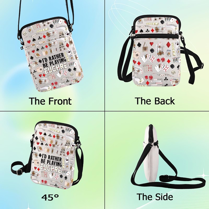 WZMPA Funny Euchre Crossbody Bag Euchre Game Lover Gift I'd