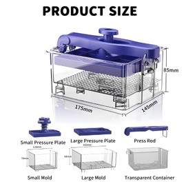 Kensbro Tofu Press, DIY Plastic Tofu Press with Spring Pressure, Tofu Homemade Press Set with 2 Tofu Moulds, Cheese Press, Tofu Maker for Firm/Extra Firm Tofu, BPA-Free Kitchen Tool