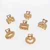 6pcs Mini Rhinestone Hair Clips Golden Shiny Metal Small Hair