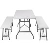 SEGAWE Folding Table Set w/2 Benches 6FT Camping Picnic Table