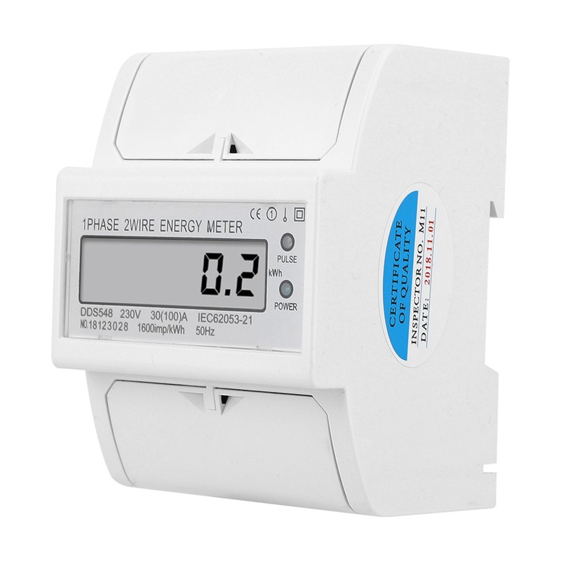 DDS548 Watt Hour Meter LCD Display Single Phase 230VAC Electric