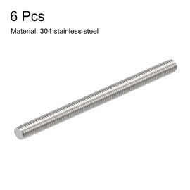 sourcing map 6Pcs M8 x 110mm Fully Threaded Rod 304 Stainless Steel Right Hand Threads
