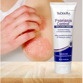 TriDerma- “Crema Facial y Corporal Control de Psoriasis Máxima Fuerza 3% Ácido Salicílico, AP4 Gel de Aloe Vera, Urea