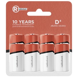 RadioShack D Alkaline Batteries (8)