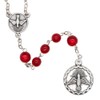 Red Holy Spirit Chaplet with Vibrant Round Beads and Silver-Tone