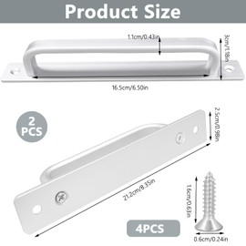 2 Pack 212 mm/8.3" Sliding Door Handle, Aluminum Alloy Barn Door Handles with Screw, Hole Center Cabinet Door Handles Gate Handle Set for Kitchen Bathroom Closet Shed Garage Garden (212 mm)