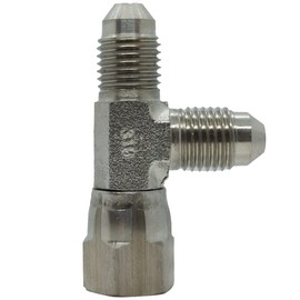 RFS Swivel Nut Run Tee, JIC 37 Degree End Types, Stainless Steel, 3/4" JIC(f) x 3/4" JIC(m) End Size, 3/4" Tube OD