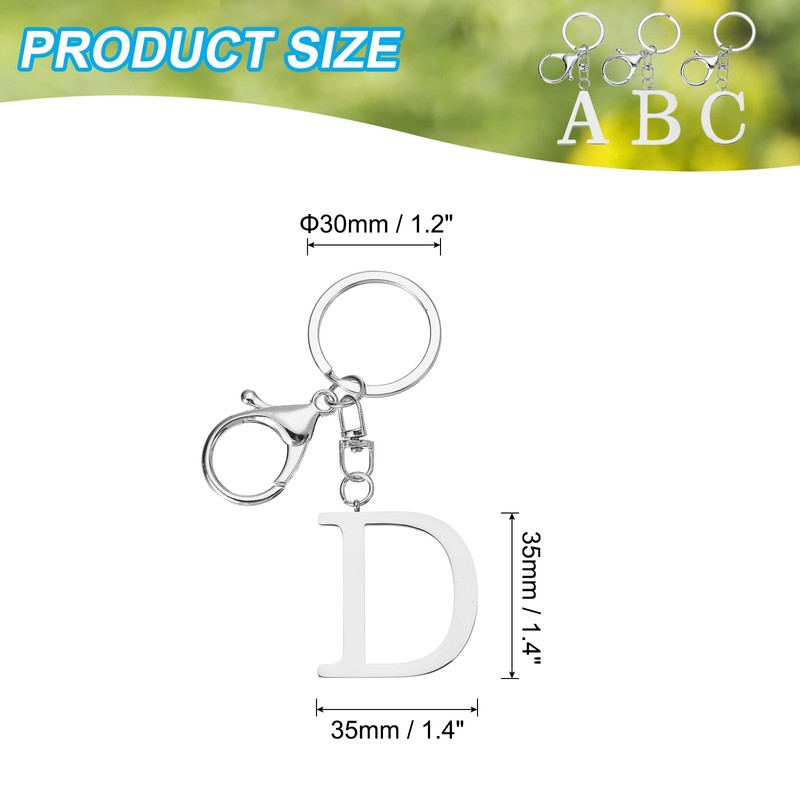 PATIKIL Initial Letter Key Chain, Letter A-Z Keychain Initials Keyring