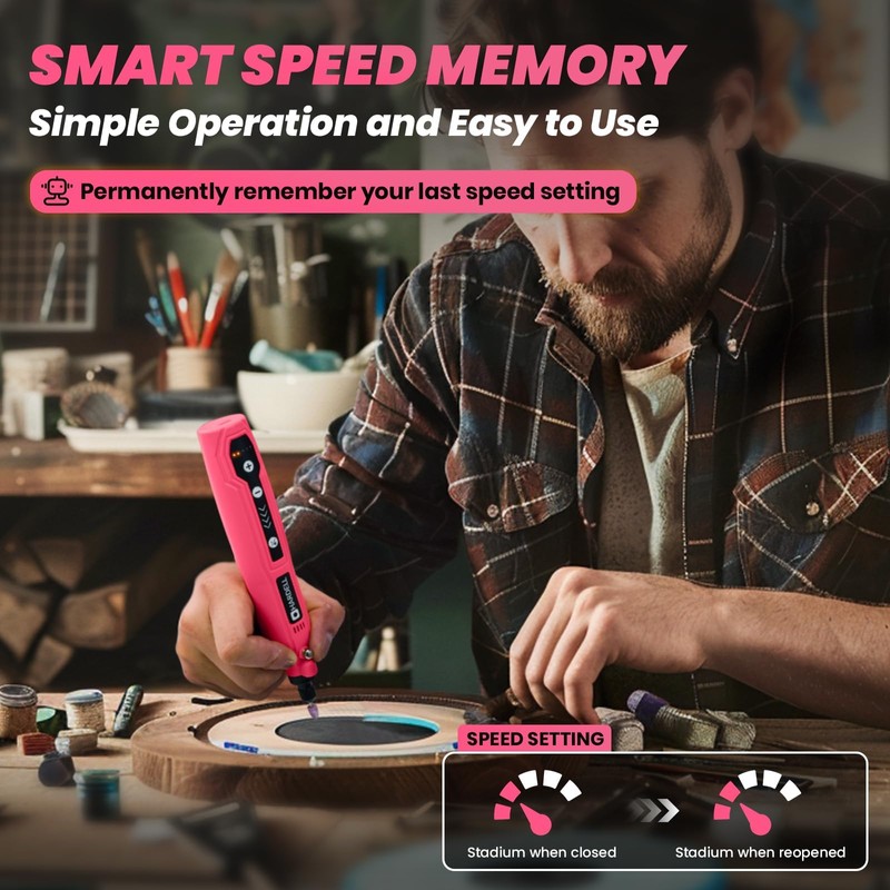 HARDELL Mini Cordless Rotary Tool, 5-Speed 3.7V Rechargeable Rotary Tool