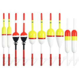 SILANON Slip Bobbers Fishing Bobbers Floats Assortment Spring Bobbers Oval Stick Wood Slip Floats for Crappie Catfish Trout Panfish Walleye Fishing 10pcs