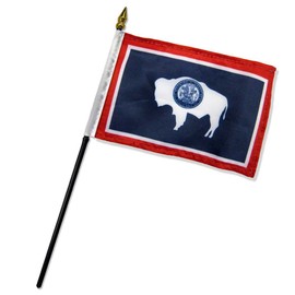 Quality Standard Flags One Dozen Wyoming Stick Flag, 4 by 6"
