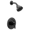 Moen Gibson Matte Black Eco-Performance Modern Shower Trim Featuring Bathroom