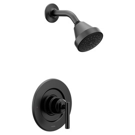 Moen Gibson Matte Black Eco-Performance Modern Shower Trim Featuring Bathroom Showerhead and Lever Handle, Posi-Temp Valve Required, T2902EPBL