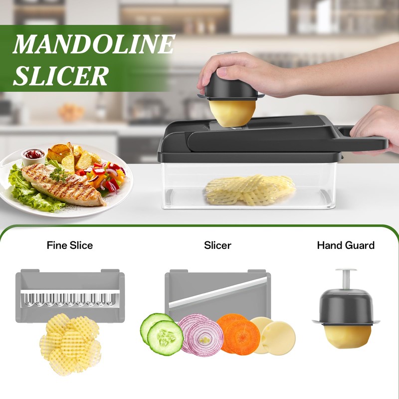 HomeHacks Vegetable Chopper Vegetable Cutter, 12 in 1 Kitchen Gadget,