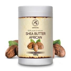 Shea Butter Refined 1000 g - Butyrospermum Parkii - Karité Body Butter - Body Butter - Shea Butter for Very Dry Skin - Hair Treatment - Skin Care - Nail Care - Hand Care - Massage