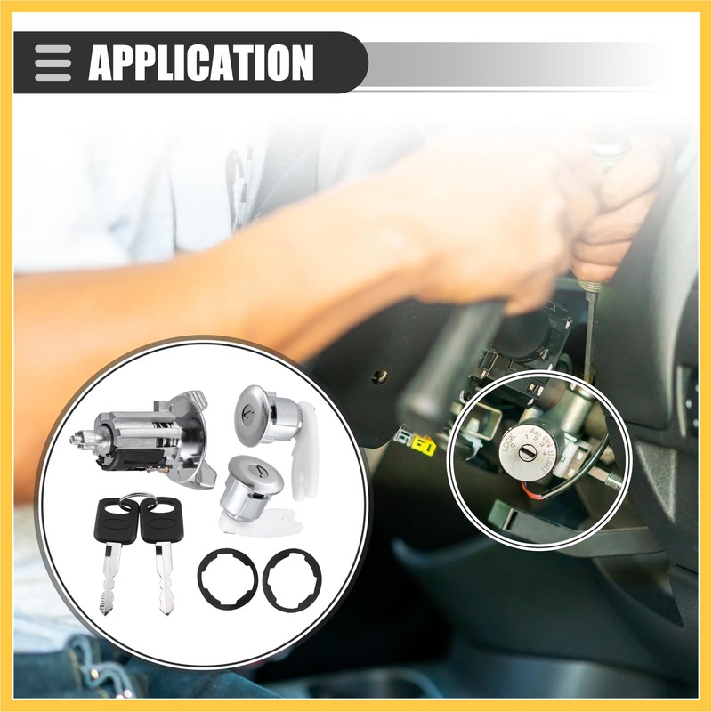 REPAIROCK Ignition Switch Lock Cylinder, Door Lock Cylinder Kit, for