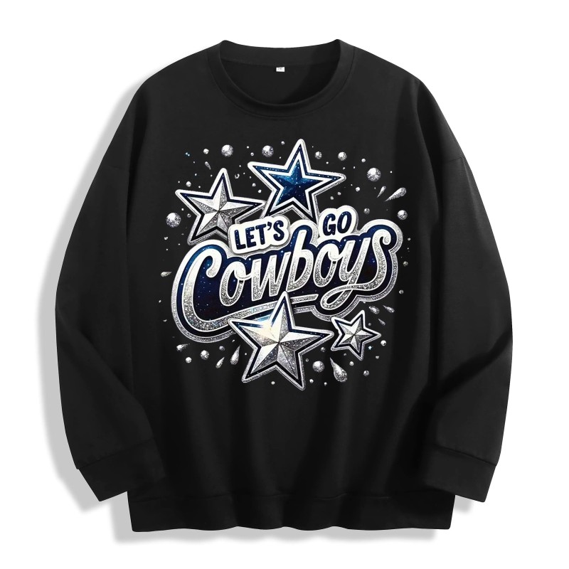 Dallas Cowboys "Let's Go Cowboys" Graphic Crewneck Sweatshirt, 6 Colors,
