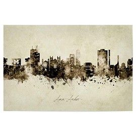artboxONE Poster 30 x 20 cm Cities Ann Arbor Michigan Skyline Sepia - Picture ann Arbor City Cityscape