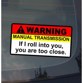 OwnTheAvenue Warning Manual Tranny Vinyl Decal Sticker JDM Racing Drift Low Funny (WrnManulT)
