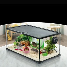 2 Pcs Hamster Bowl Plastic Food Bowl and Water Dish for Hamster Hedgehog Guinea Pig Sugar Glider Rat Gerbil Mice Rodent (Blue and Pink)