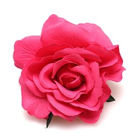 DreamLily Rose Flower Hair Clip Flamenco Dancer Pin up Flower Brooch BC10 (Fuchsia)