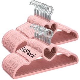 Coloch 50 Pack Velvet Hangers, Non-Slip Clothes Hangers with 360 Degree Rotating Hook Thin Felt Adult Hanger for Coat, Dress, Shirt, Jacket