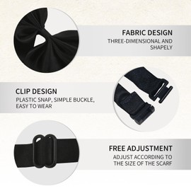 WALWAL Women Uniform Bowties, Pre-Tied Bowknot Adjustable Japanese School Girl Ladies Uniform Bow Ties for Party Casual Events (Black)