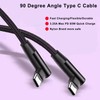 wininks Angle USB C to USB C Cable, 6FT 65W