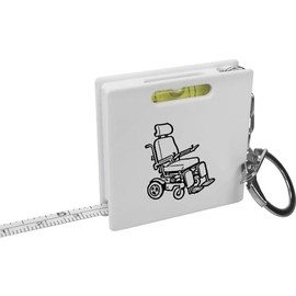 Azeeda 'Electric Wheelchair' Keyring Tape Measure/Spirit Level Tool (KM00036389)