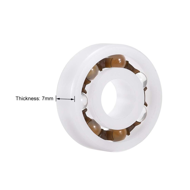 uxcell 608 Plastic Bearings 8x22x7mm Glass Ball Nylon Cage 5pcs