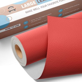 OAZ Large Leather Repair Patch, Self Adhesive, 16x63 inch, Red