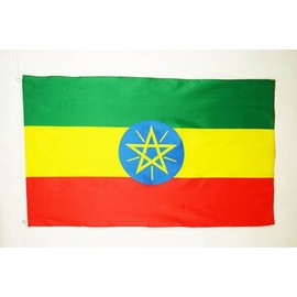AZ FLAG Ethiopia Flag 3' x 5' - Ethiopian Flags 90 x 150 cm - Banner 3x5 ft Light Polyester