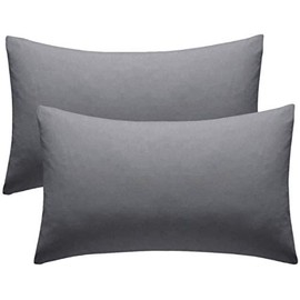 Goldstar Grey 2 x Pillow Cases Housewife Pair Cotton Blend Bedroom Pillow Cover Pillow Slip