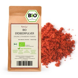 Kamelur Organic Strawberry Powder, Freeze-Dried, 250 g, Ground Strawberries, Freeze-Dried, Organic in Biodegradable Packaging