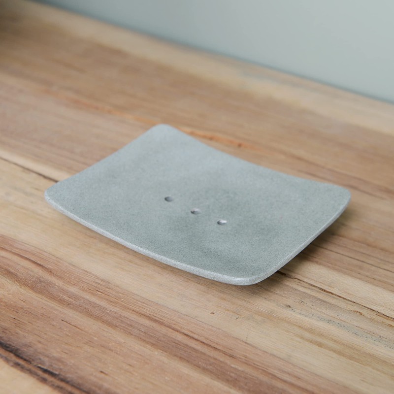 wohnfreuden Sandstone Soap Dish Grey Square 12 cm - Stone
