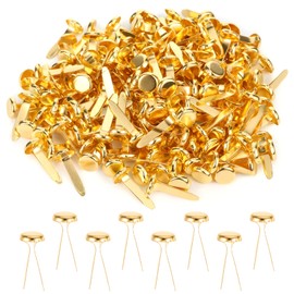 Pack of 200 Pattern Bag Clips, Heart, Pattern Clips, Letter Clips, Paper Clips, Heart Paper Clips, Small Wooden Clips, Metal Clips for School, Office, Paper, Crafts, DIY (8 x 18 mm, Round)