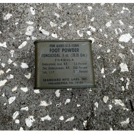 Vietnam 1969 Military OD Green Fungicidal Foot Powder FSN 6505-515-1584 US Army